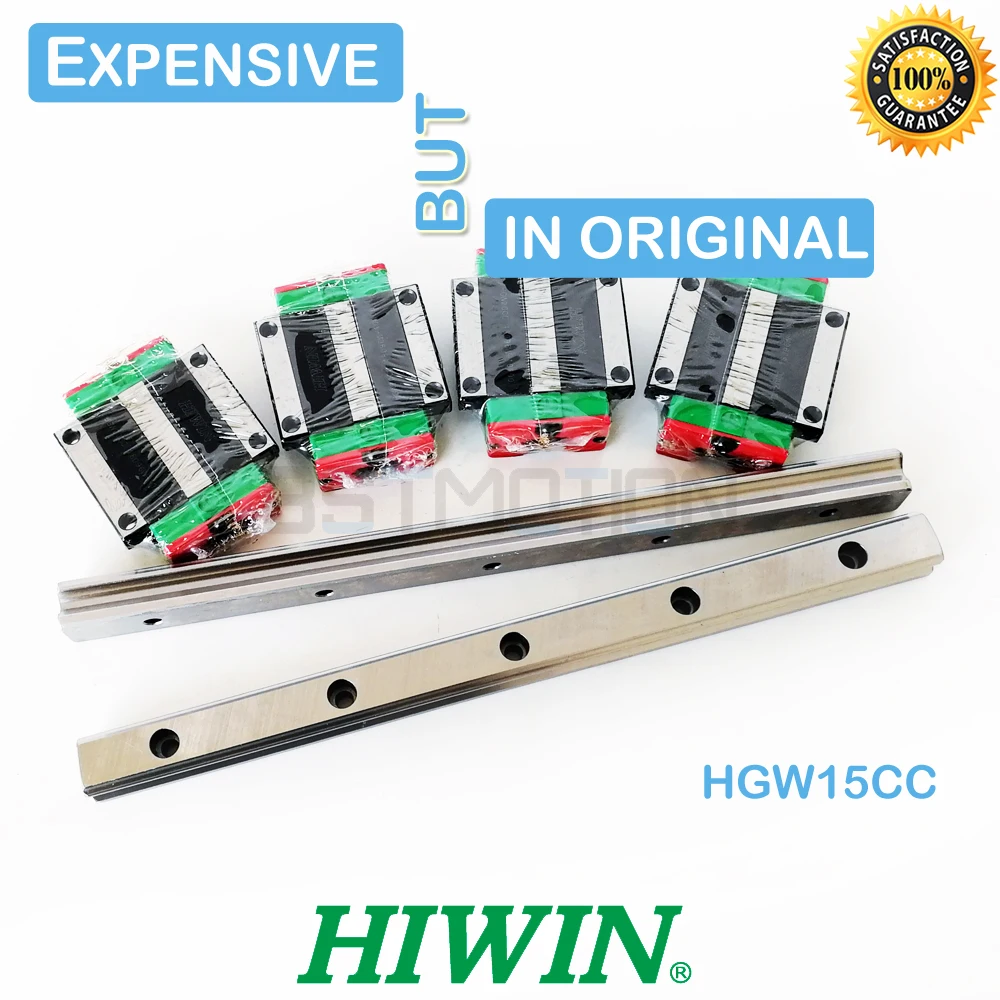 Оригинальная линейная направляющая HIWIN HGR15 300 мм 400 500 640 700 800 1000 1100 1200 HGW15CC каретка