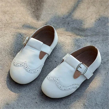 

New Arrival Children Flats Genuine Leather Loafers Soft Comfortable Girls Dance shoes Casual Boat shoes 02B