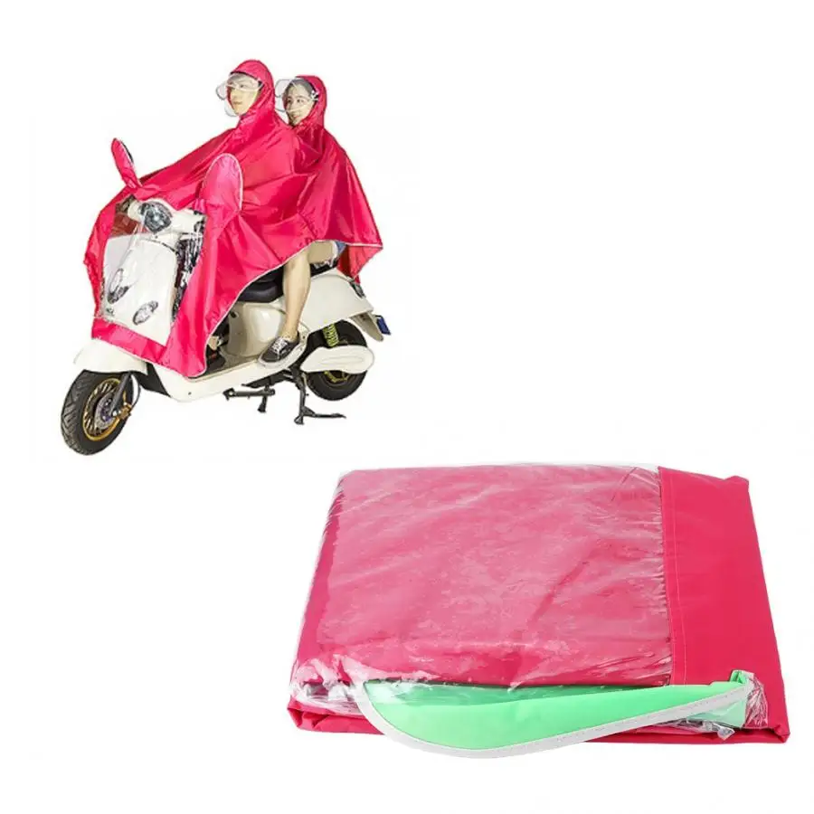 Съемный двойной пончо дождевик для взрослого розового и красного цветов Оксфорд электрический автомобиль водонепроницаемый дождевик 4XL аксессуары для мотоциклов