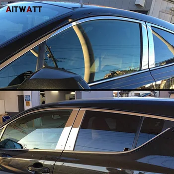 

Fit For Toyota C-HR CHR 2017 2018 Stainless Steel Window Trims Center Pillars B + C Pillar Covers Car Styling 4Pcs AITWATT