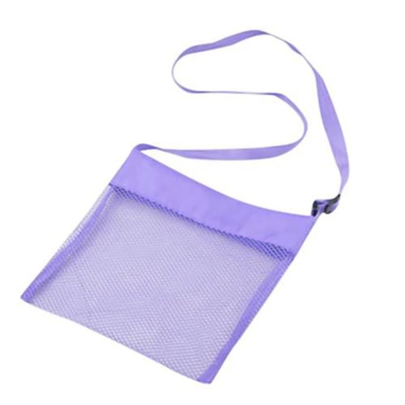 Летняя сетчатая спортивная сумка для улицы, портативный детский чехол с песком, пляжная сумка, Детская сумка-тоут - Цвет: Фиолетовый