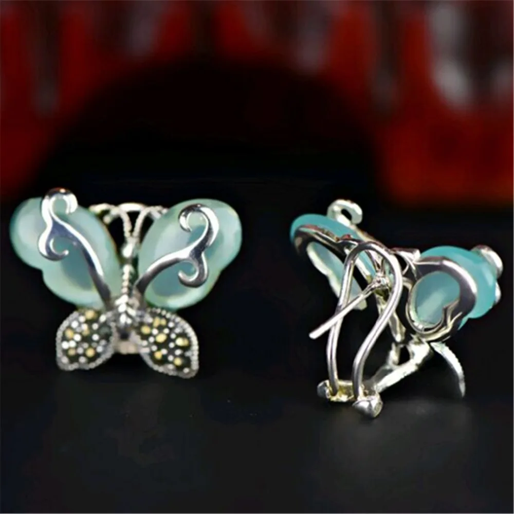 Aliexpress Green Chalcedony 925 Sterling Silver Vintage Aliexpress Green Chalcedony 925 Sterling Silver Vintage Marcasite Earrings With Natural Stones Chrysoprase Erfly For Womens Jewelry From