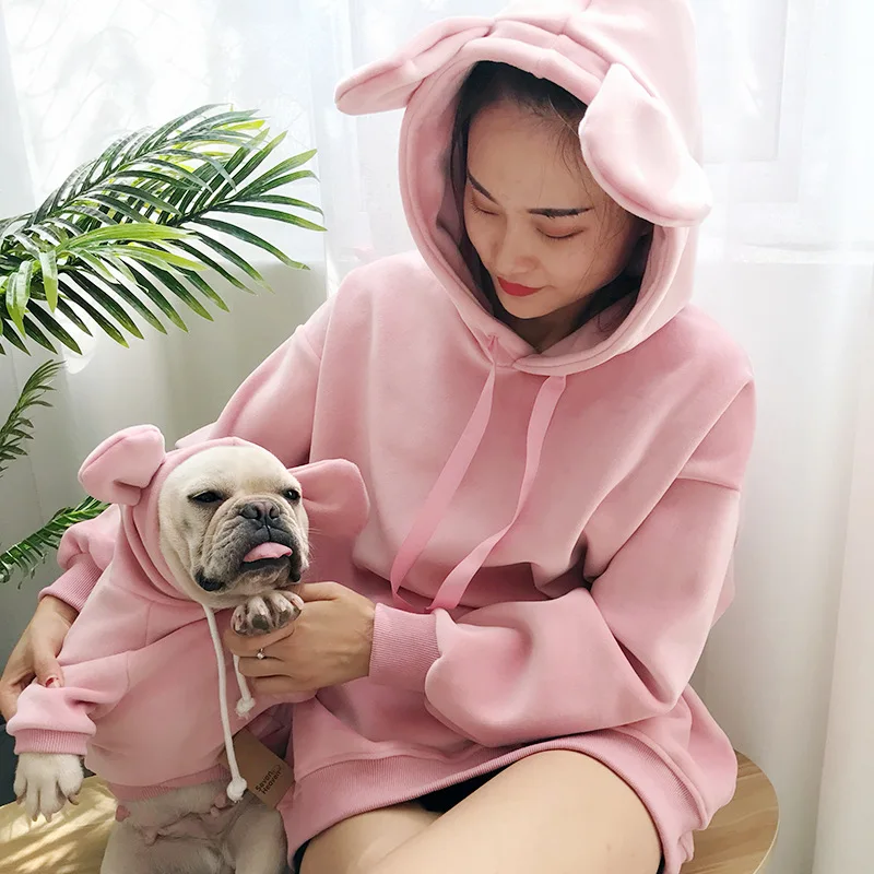 Japen Korea Fashion Dog clothes for winter Families Thicken Fleece Warm