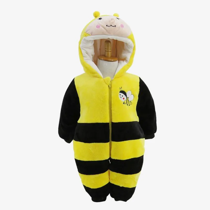 2017 Winter New Thick Flannel Baby Rompers Small Bee Baby Boy&Girl Jumpsuit Children Clothes Newbore Hooded Long Sleeve Bodysuit21