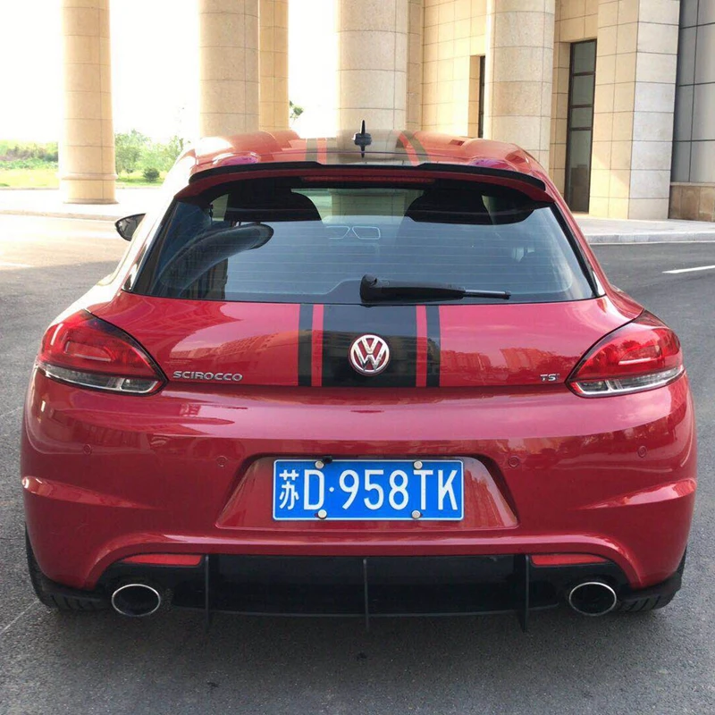 

ABS material for Volkswagen Scirocco standard Coupé black rear roof spoiler lip tail 2009 - 2013 Non R