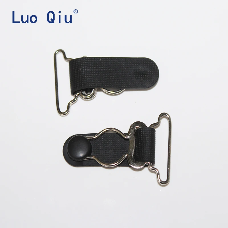 

Luo Qiu100 pcs/lot Plastic Metal Black Corset Leg Garter Belt Clip Hooks Suspender Ends Hosiery Stocking Grips suspender clips