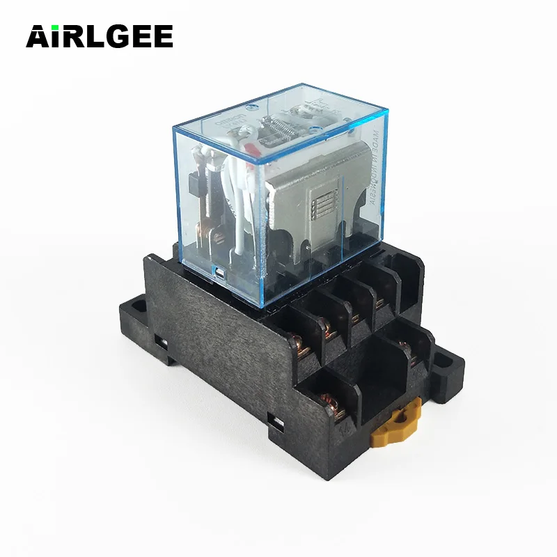 

LY4NJ 10A 14Pin General Purpose Power Relay AC12V Coil 35mm DIN Rail 4PDT 4NO+4NC With Socket Base Free Shipping