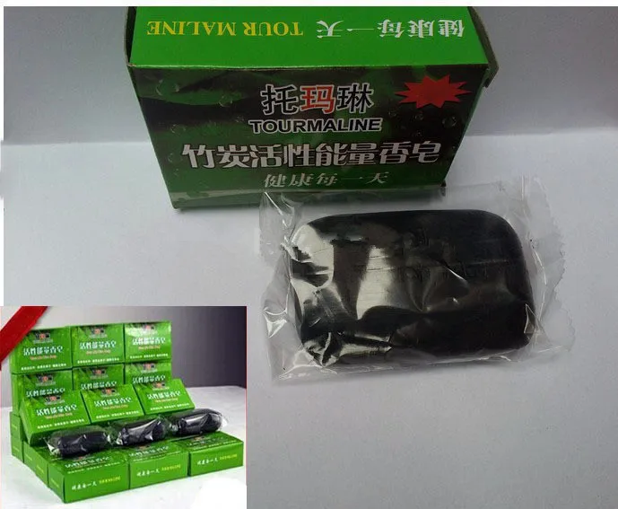 

Active energy bamboo Tourmaline soap ance face skin Care Bamboo Charcoal Handmade Soap Remove Blackheads antiaging Bath Makeup