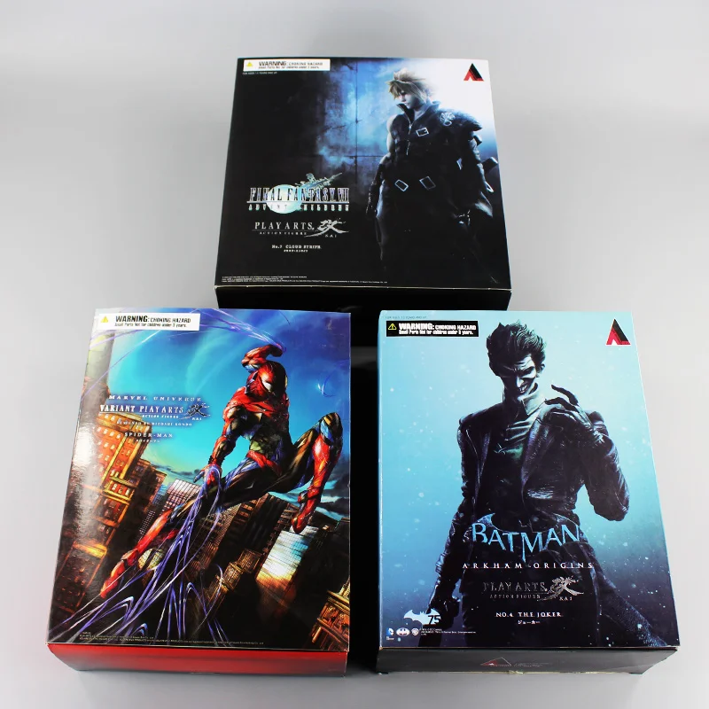 3Style Final Fantasy VII Cloud Strife Playarts KAI PA Kai Batman Arkham Origins NO.4 The Joker Spiderman PVC Figure Toy