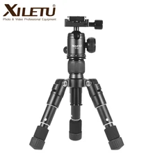 XILETU FM5 Esnek Alüminyum Mini Istikrarlı Masaüstü Masaüstü tripod döngüsü Kafa DSLR Nikon Canon için Dijital Aynasız Kamera Telefon