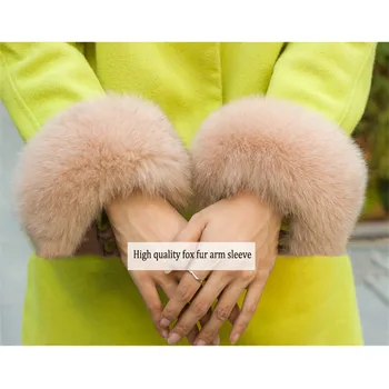 

One Pair New Arrivals Women Winter Warm Hairy Cuff 100% Real Raccoon Fur Women Clothing Accessories Fox Fur Wrist Cuff 30cm