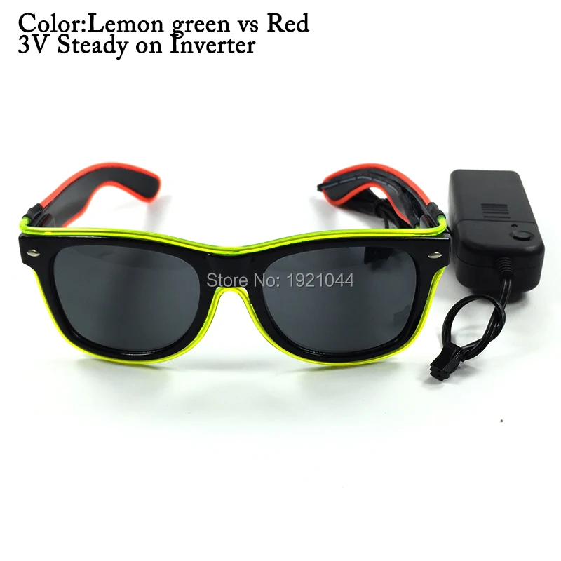 Compare Wholesale 100pcs Double Color EL Wire Rave Sunglasses LED Light Up Party Glasses Holiday DIY Decoration