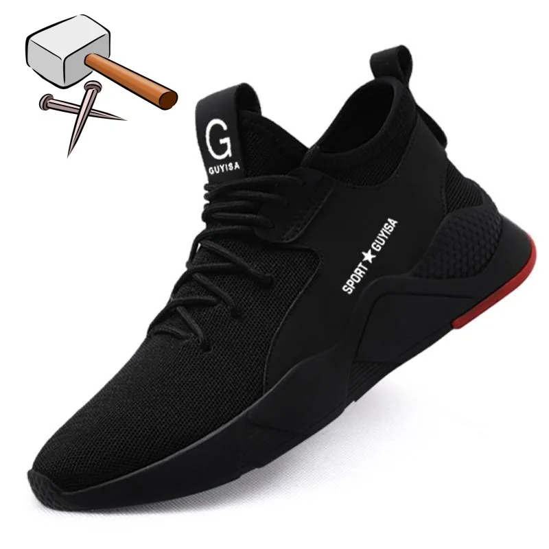 Men Shoes Steel Toe Shoes Work Safety Boot Breathable Anti-Piercing Safety Shoes Work Boots Indestructible Shoes Men Sneakers