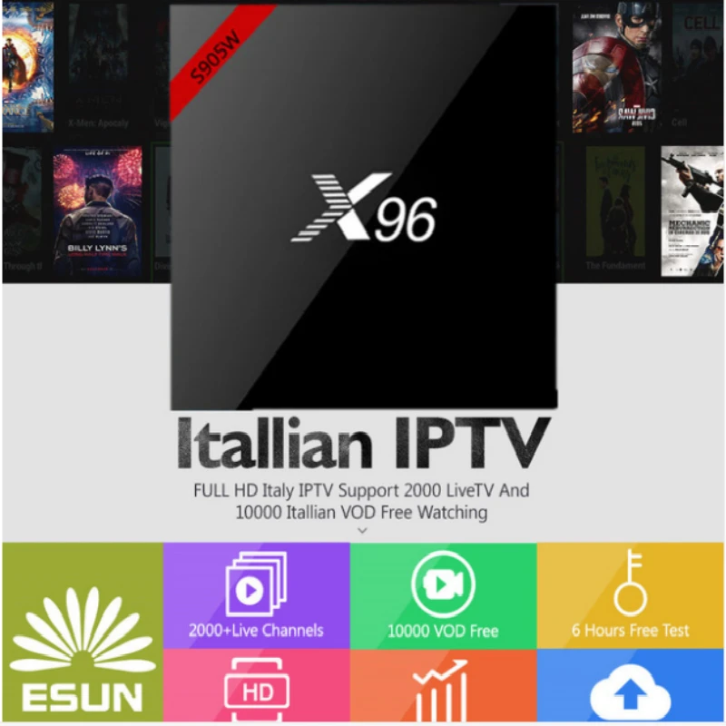 

ItalyTV X96 Android 7.1 amlogic S905W 1G/8G With 1 Year IPTV Configured Italy/Europe/Sweden IPTV Smart TV Box Set top box