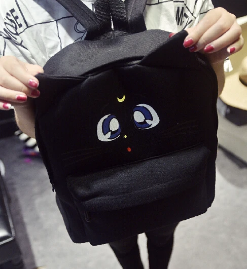 Новый Конструктор Женщины Холст Рюкзаки Кошка Глаза Животных Печати Школьные