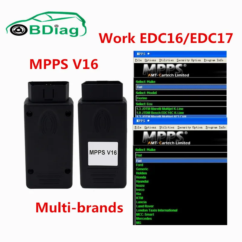 MPPS V16 OBD2 ЭБУ чип Тюнинг Интерфейс MPPS Flasher пере для повседневного использования, 15/16/17 Inkl новейшая версия MPPS 16