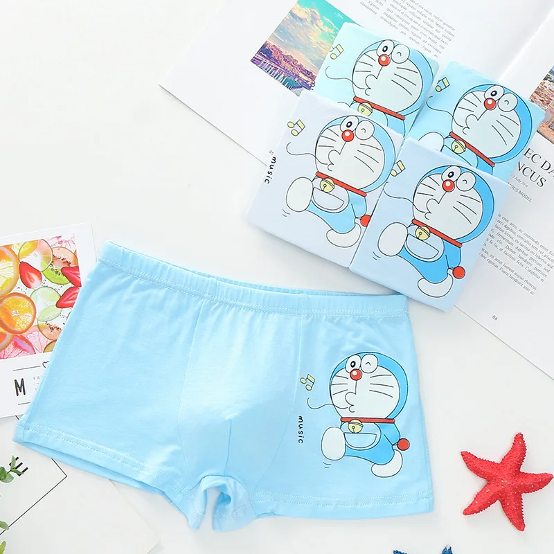

5 Pcs/Lot Boy'S 2-12Y Kids Boxer garcon Shorts Soft Baby Boys Underpants Cotton Panties For Children Cartoon Doraemon Underwear