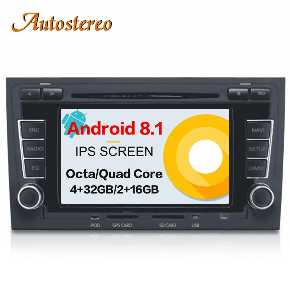 

Android 8.1 Car DVD CD player GPS Navigation For Audi A4 S4 RS4 2003-2012 Head unit multimedia player 2 din radio tape recorder