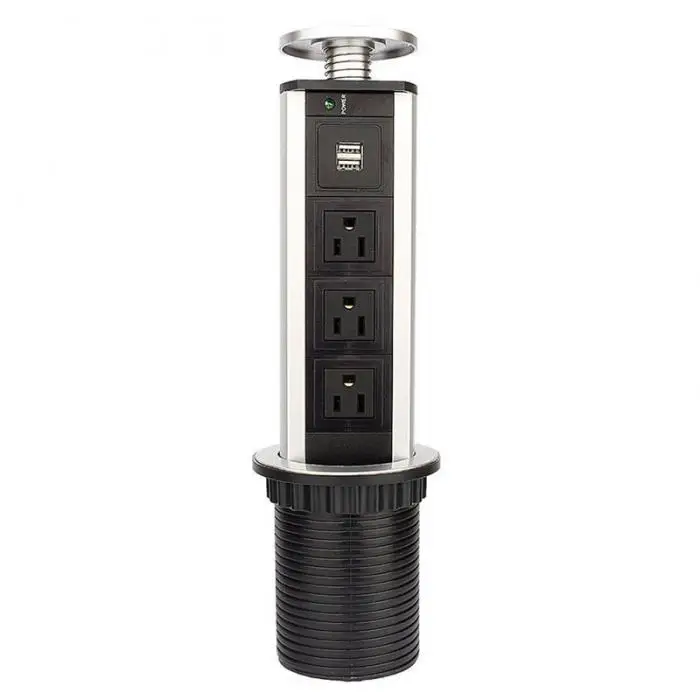 Tomada de Energia Plug 2 Porta Carregamento Usb Cozinha Mesa Escritório Soquetes Retráteis Bancadas Worktop Casa Eua - ue 3 4 Eua ue plug 3 tomada de energia