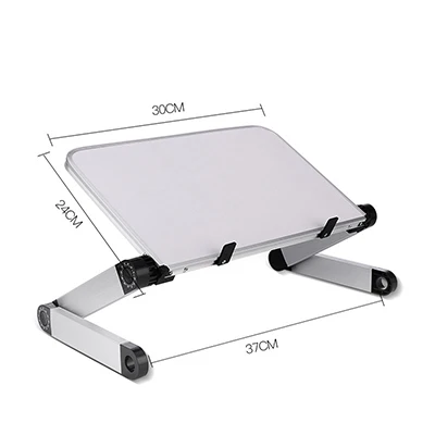 Алюминий сплава ноутбука Портативный складной регулируемый, стол для ноутбука компьютерный стол подставка, лоток Тетрадь Lap PC складной стол - Цвет: White-S