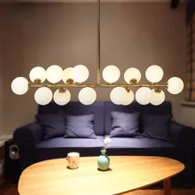 Светодиодный светильник современная креативная художественная Люстра для гостиной в стиле ретро, стеклянный шар из молекулярного стекла, магические бобы 16, современный декор