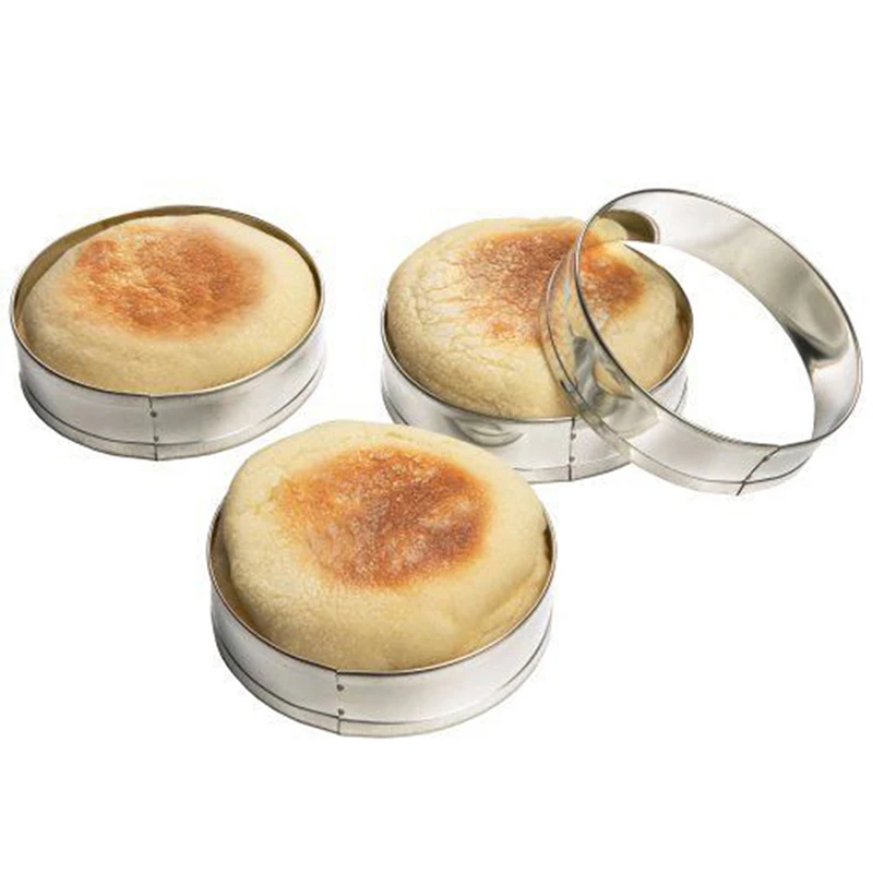 fox run english muffin rings 4pc set- egg pancake biscuit crumpet cutter