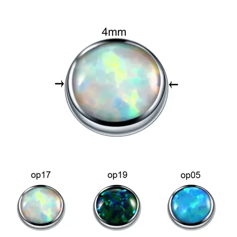 Titanium Labret Nostril Vagina CBR Piercings Opal Ear Septum Helix Cartilage Opal BCR Piercings Micro Dermal Anchor Jewelry