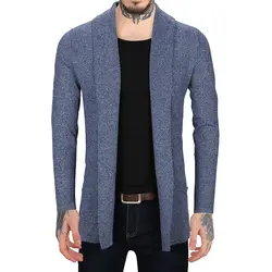 Новый осенне-зимний стиль Simpel мужской Slim Fit однотонный кардиган мужской свитер с длинным рукавом Pull Homme Turn-down Collar2019 HOT