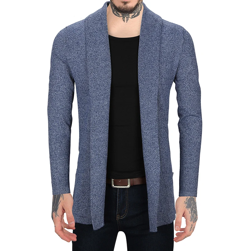 

New Autumn Winter Simpel Style Men's Slim Fit Soild Cardigan Male Long Sleeve Sweater Pull Homme Turn-down Collar2019 HOT