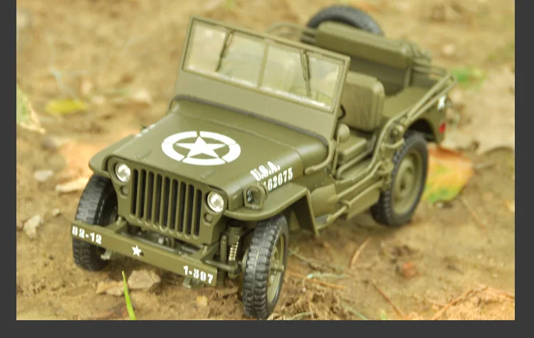 Welly 1:18 WWII Уиллис джип имитация сплава модель дорожного транспортного средства