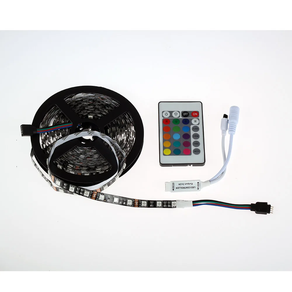DC12V Светодиодные ленты 5050 RGB ЧЕРНЫЙ печатной платы 60 светодиодов/м 5 м IP20 IP65