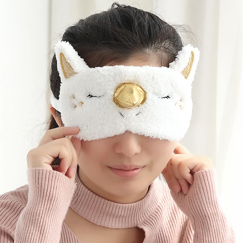 Cute Unicorn Sleeping Eye Mask Cartoon Blindfold Eye Cover Shadow Soft Cover for Girl Kid Teen Traveling Sleep Eyeshade Eye Aid