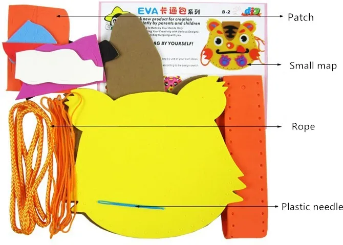 Ручной работы EVA DIY сумки милый мультфильм ремесла шитье животных головоломки рюкзаки игрушки для детей творческое Обучение Образование