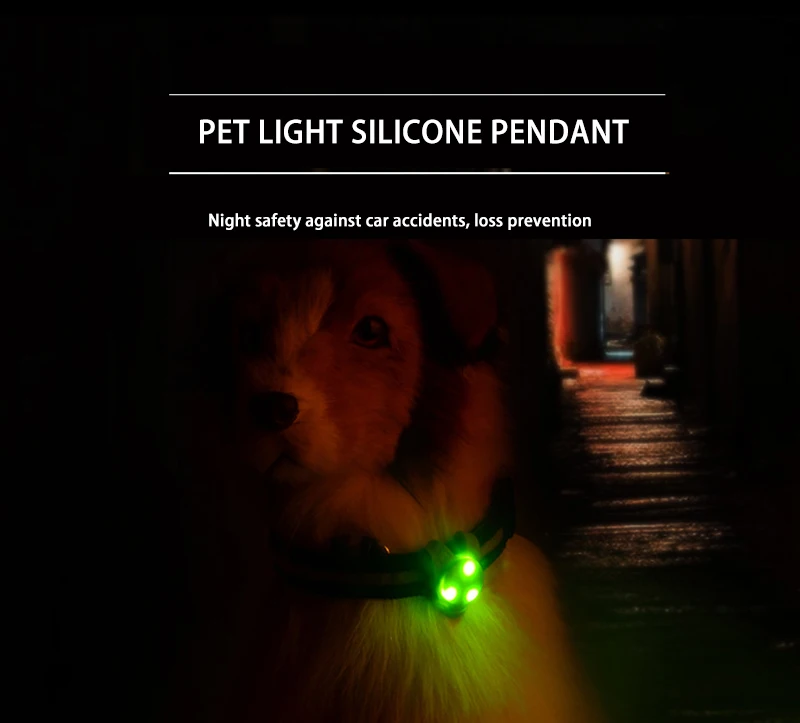 Светодиод для домашних собак светильник кулон Ночная ходьба Безопасность Собака Кошка Ошейник Шарм щенок ожерелье с котенком светящийся мигающий светильник товары для животных