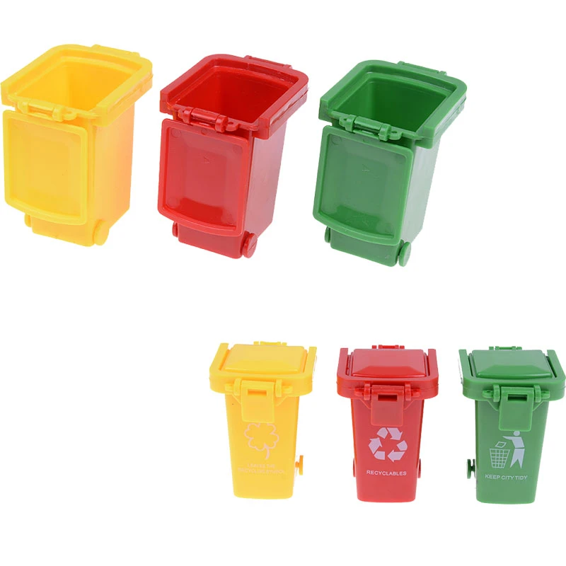 3Pcs//pack Trash garbage can container gag toy one set for children playing/_QE