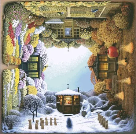 CS-1232 cross stitch kit four seasons in a year, season house spring summer autumn winter.jpg