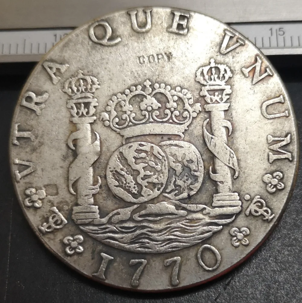 1770 (JR) Bolivia 8 Reales Carlos III Испания копировальная монета с колоннами