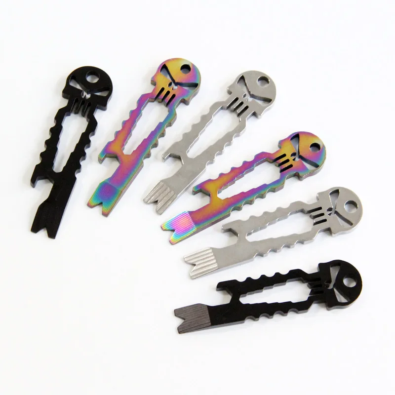 

SALE!6PCS/LOT Skull EDC Multifunctional Tool W/Pry Bar Bottle Opener Spanner Key Tool Keychain ,FREE SHIPPING