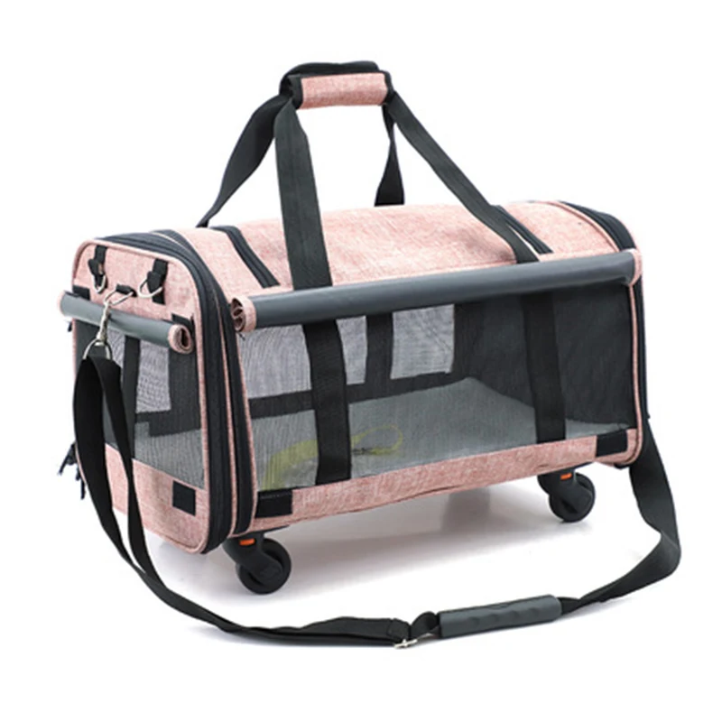 

Pets bags Small animal universal wheel Luggage,Cat and dog outdoor rolling suitcase,Breathable Pet house travel bag pet box