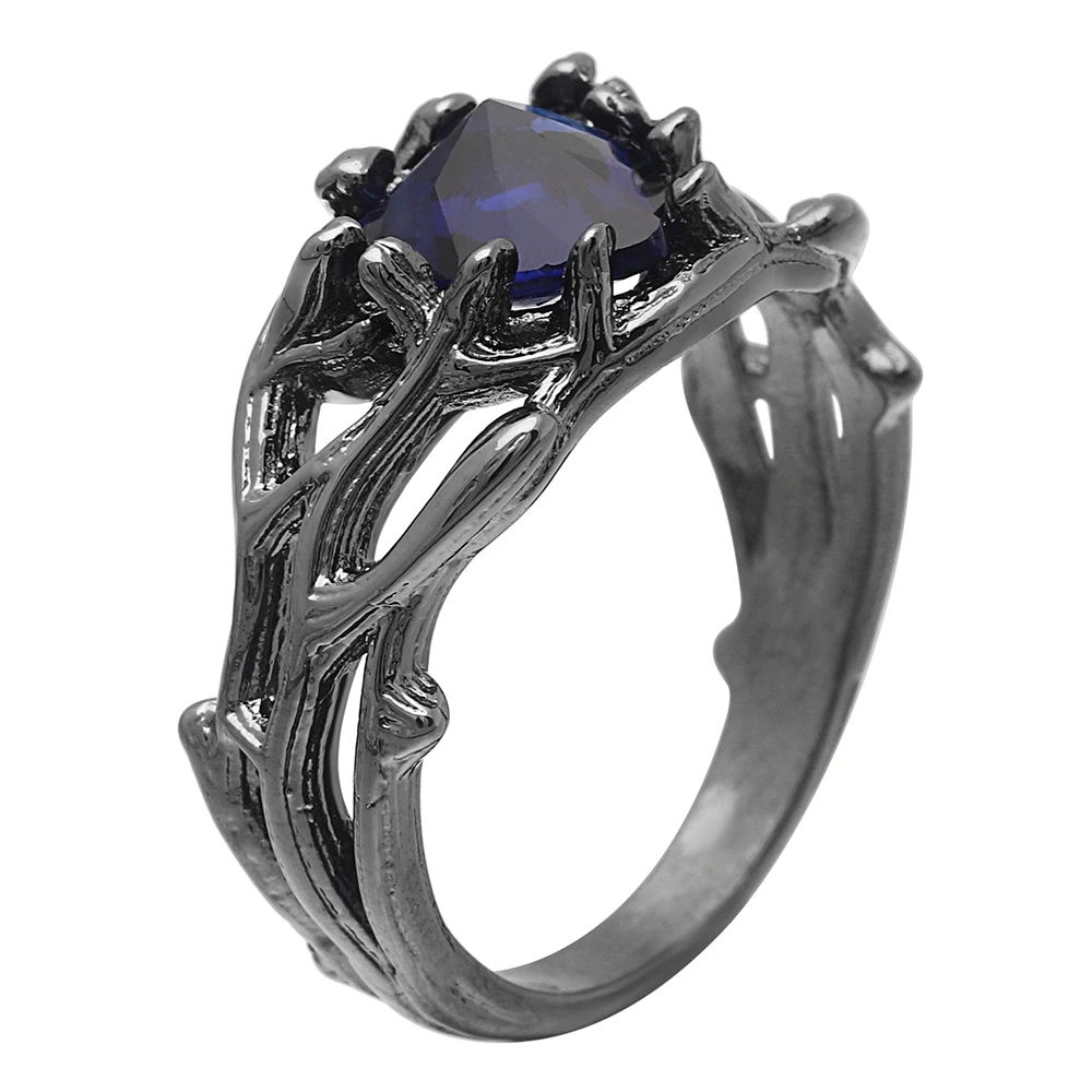 black and blue wedding rings for women