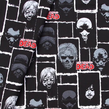 

108cmx100cm Cotton Woven Fabric for textile, pathwork, cloth - Walking Dead Zombie Faces, The Walking Dead(235)