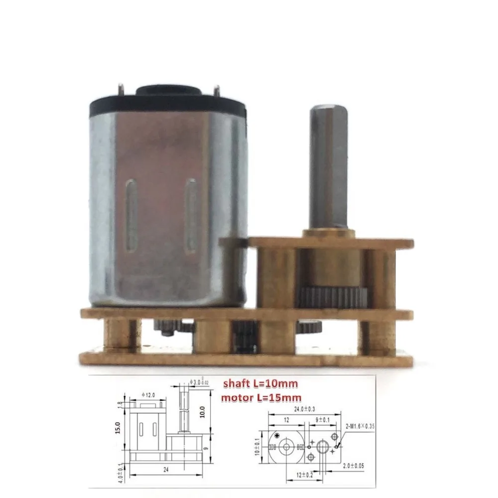 Micro eléctrico, velocidad de Motor DC 12 V 60/100/150/200/300/400/500 rpm N20 reductor de engranajes Motor para coche Robot engranaje de reducción Motor