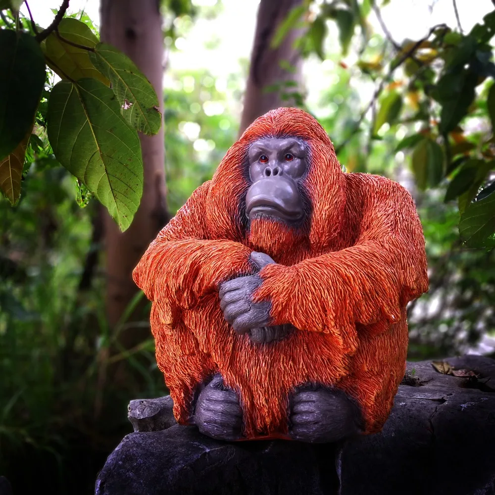 

Outdoor lawn Creative resin Gorilla figurine garden Cartoon vintage animal statue home decor crafts garden decoration objects