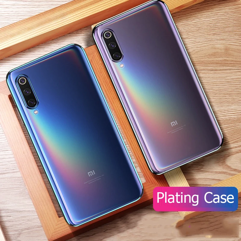 For Xiaomi Mi 9 Case Luxury Laser Plating TPU Cover Back For Xiaomi Mi9 Xiomi Mi 9 SE Soft Transparent Silicone Shockproof Coque