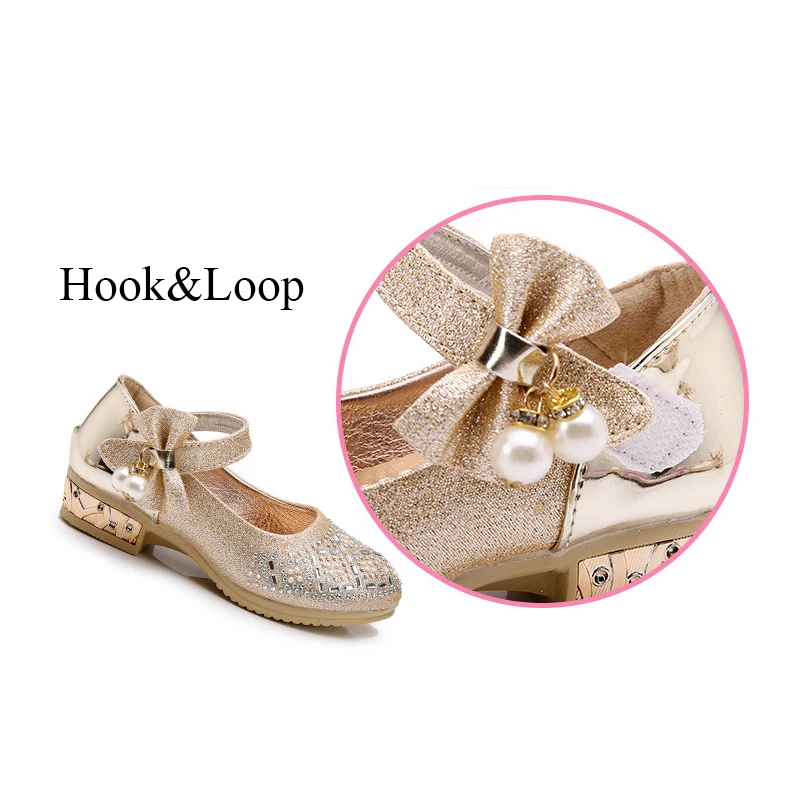 Kids High Heels Girls Shoes PU Leather Children Shoes 2019 Shining Summer Sandals Big Kids Princess Wedding Shoes for Girls