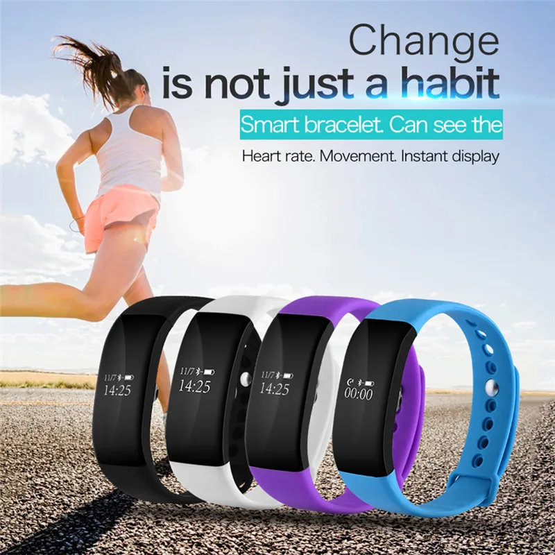 V66 Bluetooth Smartband Sleep Heart Rate Monitor IP67 Waterproof Smart Wristband Bracelet for iPhone 5s 6