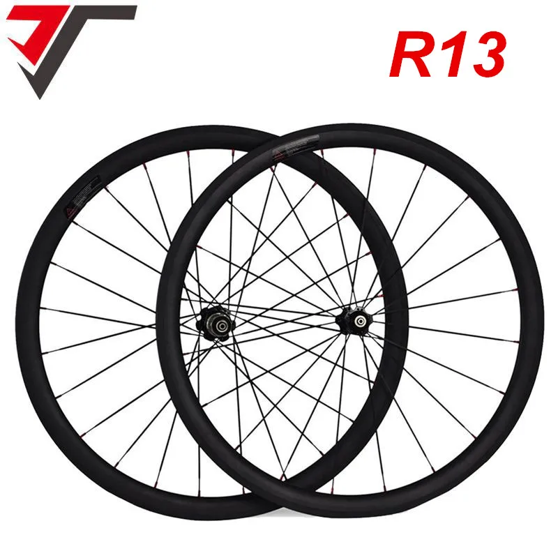 

TRIPS 700C carbon road wheels Powerway R13 road bike carbon Wheels 38C Basalt Brake Surface 23mm width Carbon clincher Wheelset