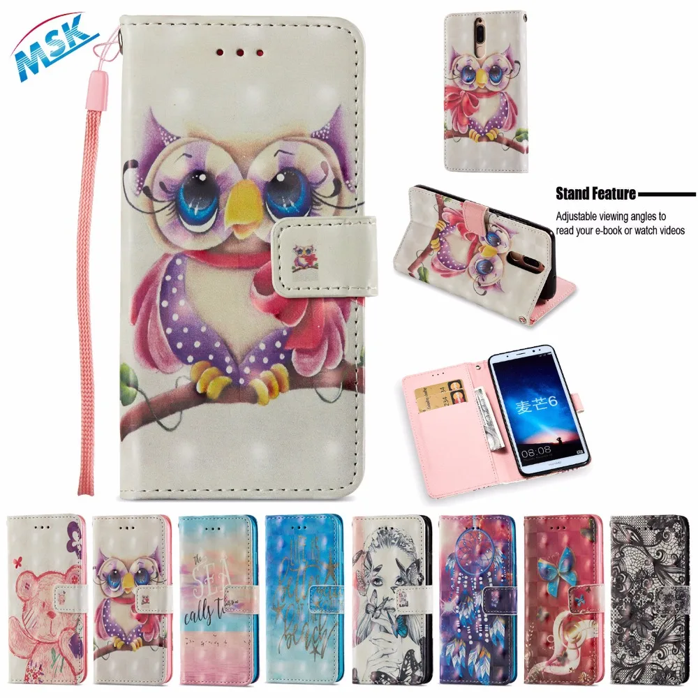 Leather Case For Huawei Nova 2i Mate 10 Lite phone case for coque Honor 9i Maimang 6 Cases Wallet Flip cover mate lite l | Мобильные