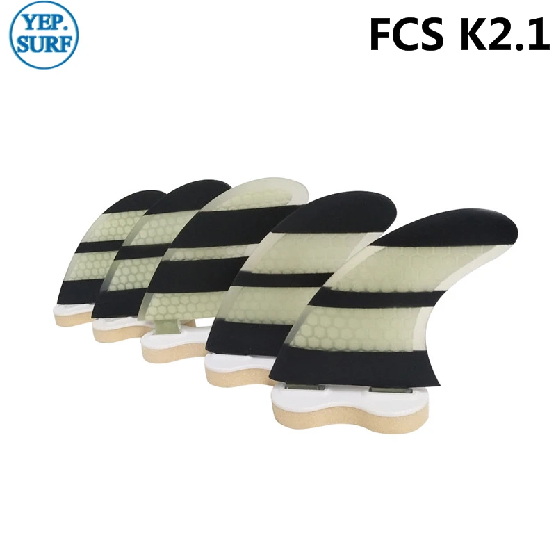 Wake Board Бесплатная доставка плавники для серфинга FCS K2.1 белые и черные сотовые из