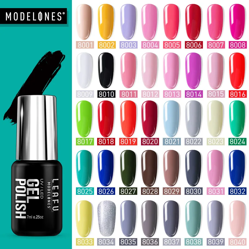 

Modelones UV Nail Gel Polish 7ML Semi Permanent Led Nail Gel Lacquer Long Lasting Nail Art Design Pink UV Gel Enamel